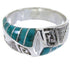 Southwestern Turquoise Inlay Jewelry Ring Size 6-3/4 BW68418
